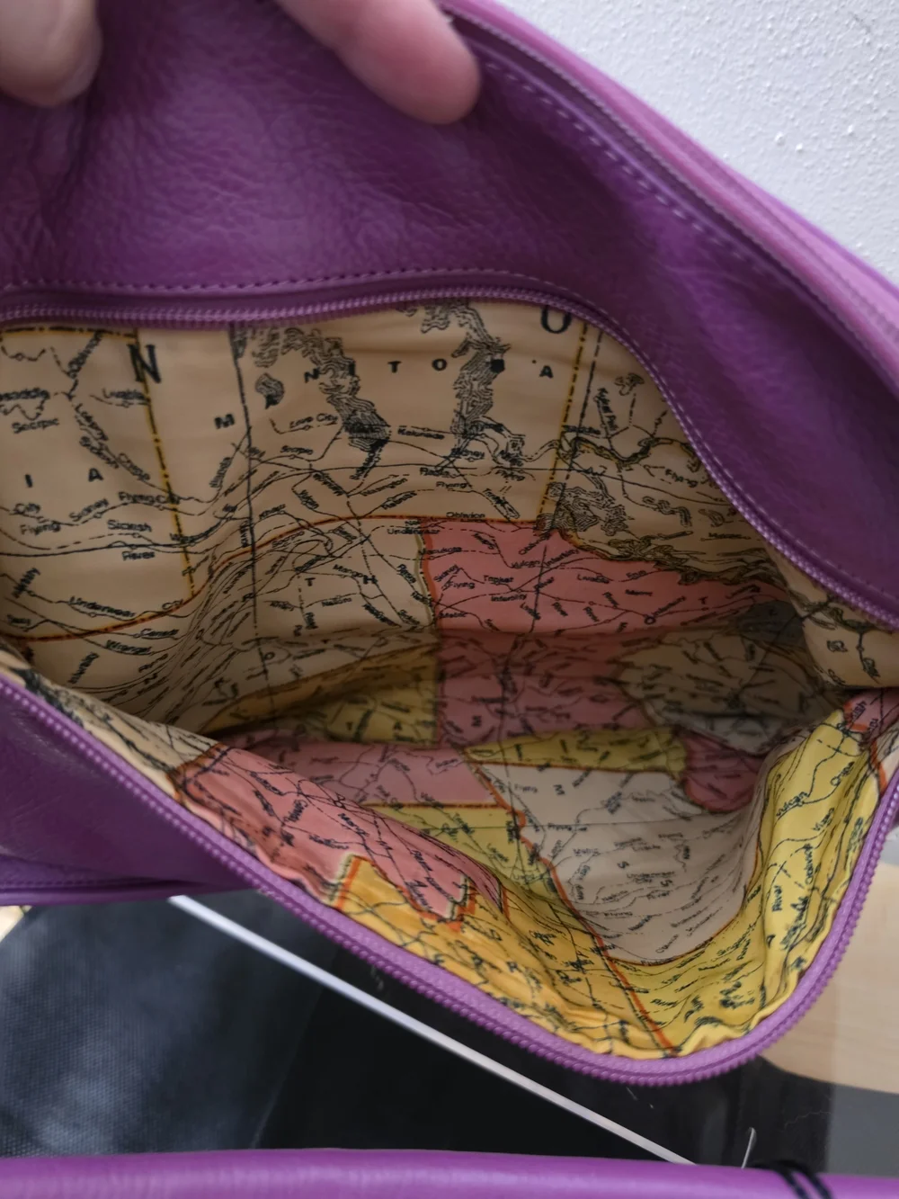 Sharif Purple Leather Hobo Bag